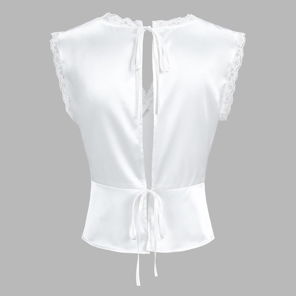 Satin Lace Trim Skirt Set - Picture 4 of 10